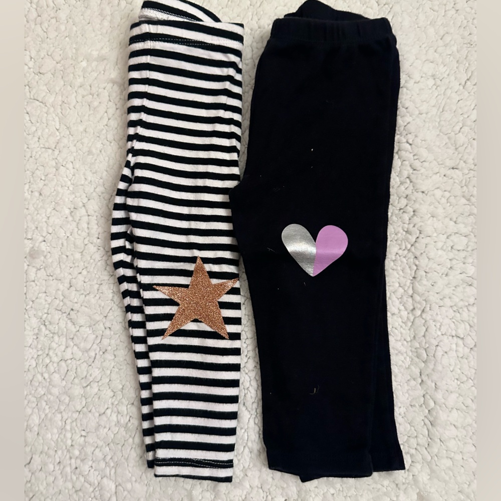 Cat & Jack Black and Striped Legging Set